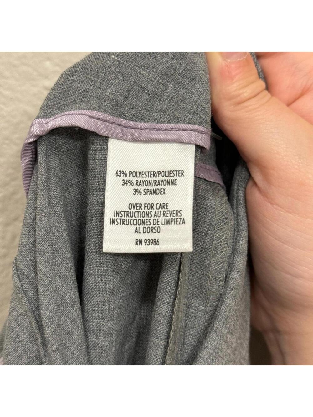 NWT Vintage 90s Casual Corner Gray High Waisted Dress Pants Trouser 12P - Picture 4 of 4